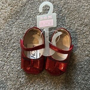 Brand New Children’s Place Red Bow Glitter shoes